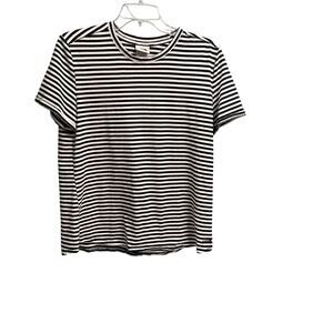The North Face Black White Striped Short Sleeve Tee Size XL Casual Lightweight